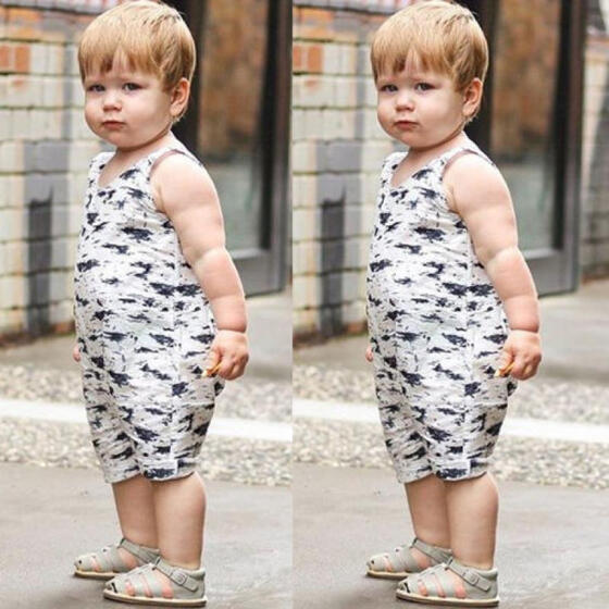 Newborn Toddler Baby Boy Cotton Romper Bodysuit Jumpsuit Clothes Outfits 0-24m