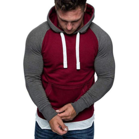 New Men/'s Winter Slim Hoodies Warm Hooded Sweatshirt Coat Jacket Outwear Sweater