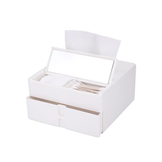 Miniso Multifunctional Mirror With Storage Tissue Box White Miniso Multifunctional Mirror With