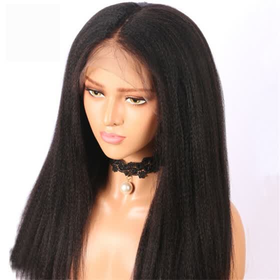Shop Kinky Straight Full Lace Human Hair Wigs Pre Plucked Hairline