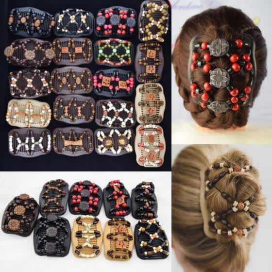 Shop Women Girls Accessories Stretchy Wooden Hair Comb Butterfly