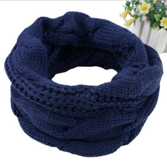 Shop Women Men Scarf Winter Warm 2 Circle Cable Knit Cowl