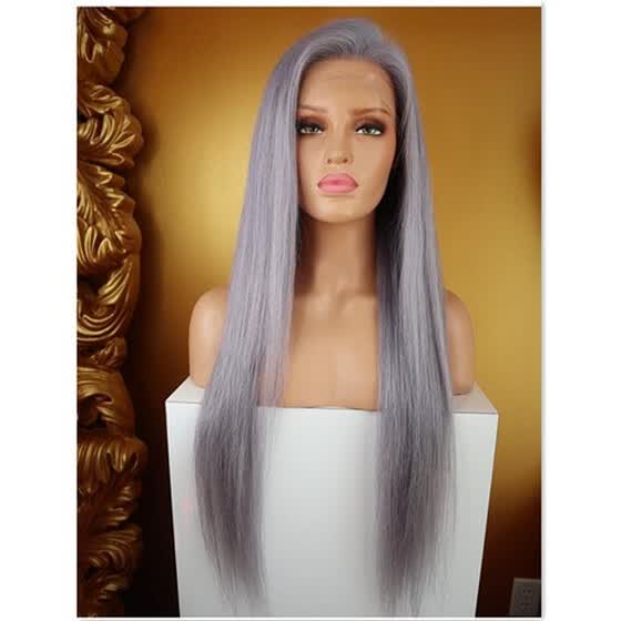 Shop Silver Grey Full Lace Wigs Human Hair Remy Straight Pre