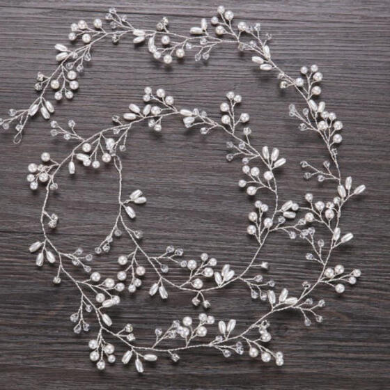 Blossom Wedding Hairband Crystal Bridal Dress Accessories Pearls Vine Headband