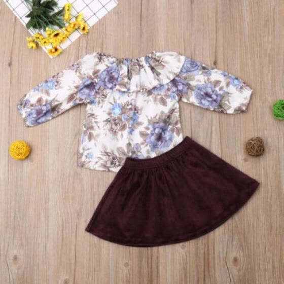 Shop UK Toddler Kids Baby Girl Floral Ruffle Tops Blouse Dress Skirts  Outfits Clothes Online from Best Tops & Tees on JD.com Global Site -  Joybuy.com