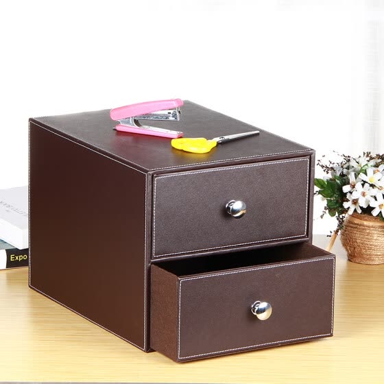 Shop Yapi Shi Leather Two Pumping Desktop File Cabinet Office