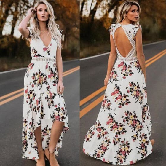 Shop Frauen Sommer Casual Lange Maxi Abend Party Cocktail Strandkleid Sommerkleid Online From Best Other Party Supplies On Jd Com Global Site Joybuy Com