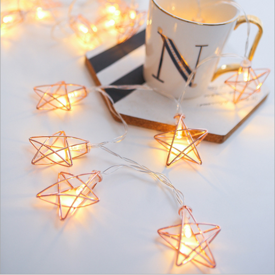 Shop Led Lamp String Rose Gold Pentagram Star String Lamp