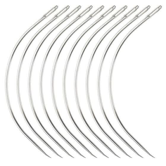 Shop 12pcs C Style Weaving Needle For Hair Weft Weave Type Curved