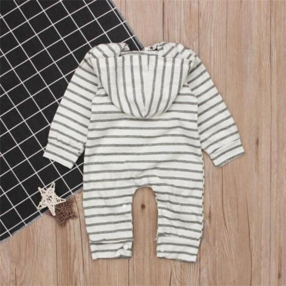 Newborn Baby Infant Boy Girl Romper Hooded Jumpsuit Outfits Bodysuit Clothes