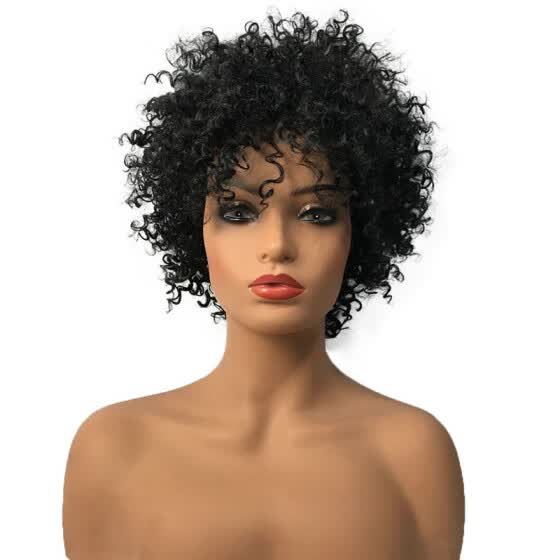 Shop Strongbeauty Short Curly Black Brown African American Wigs