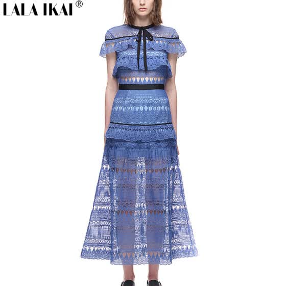 daphne teardrop guipure midi dress