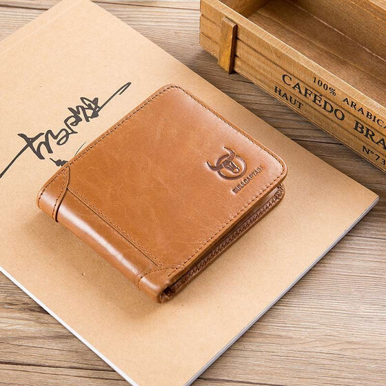 Fashion Boys Tri-fold Zipper Coin Card Wallet Gift Men