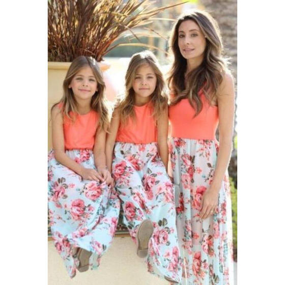 Children Kid Girl Floral Dresses Long Dress Casual Wedding Party Holiday Clothes