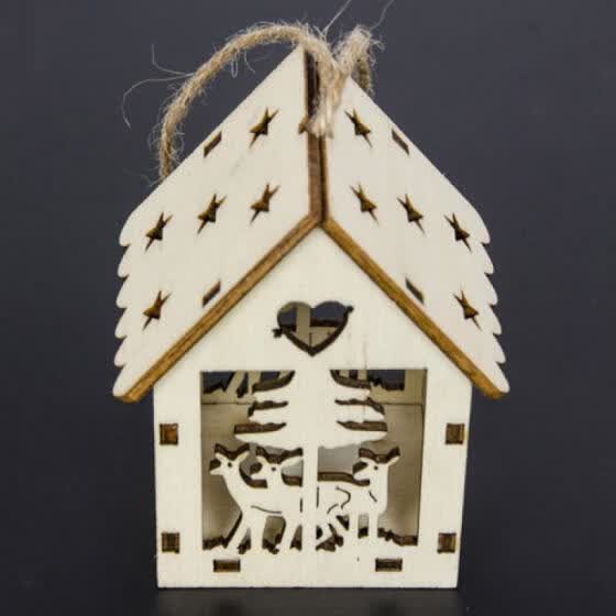Shop Wood House Christmas Pendant Tree Decorations Ornaments