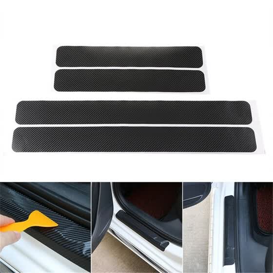 Shop 4pc Car Door Scuff Sill Plates Step Plate Protector Carbon