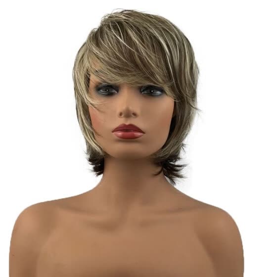 Shop Strongbeauty Medium Length Straight Blonde Mix Wigs With