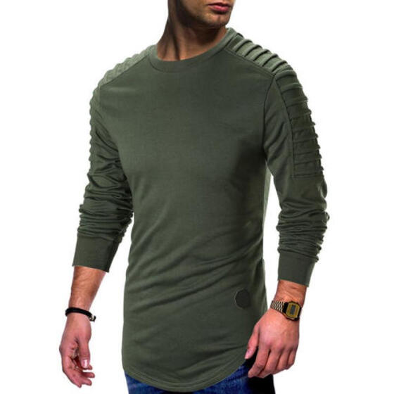 Fashion Men/'s Slim O Neck Long Sleeve Muscle Tee T-shirt Casual Fit Tops Blouse