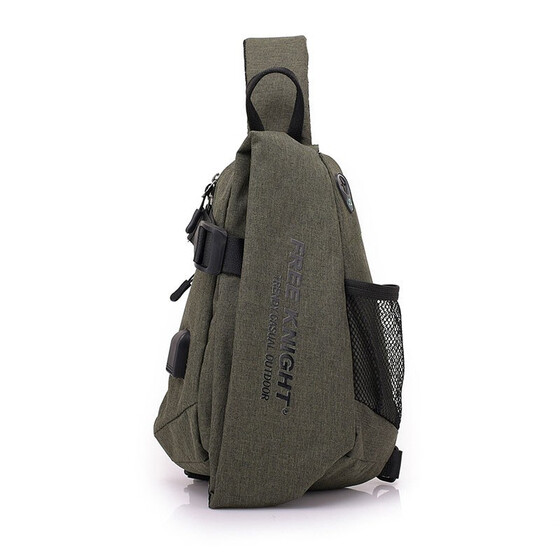 Mens USB Charging Sling Shoulder Backpack Chest Bag Cross Body Messenger Outdoor