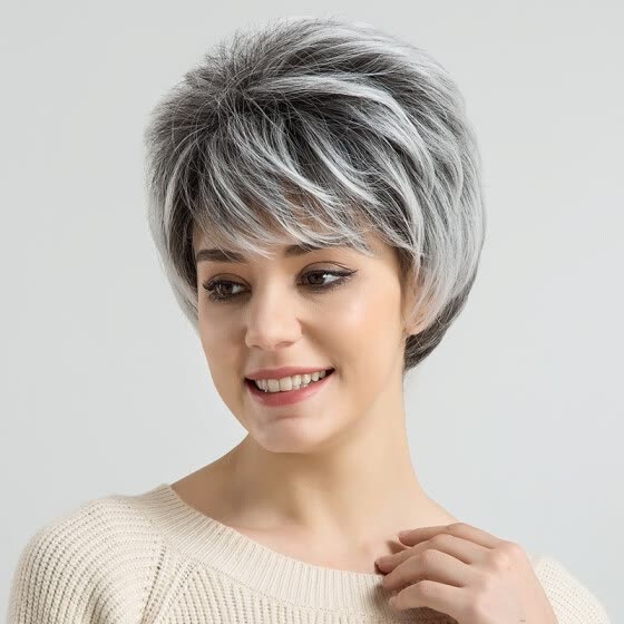 Shop Blonde Unicorn 6 Short Synthetic Grey Hair Fake Wig With