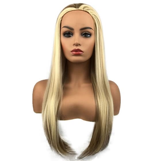 Shop Strongbeauty Long Straight Blonde Mixed Brown Synthetic Women