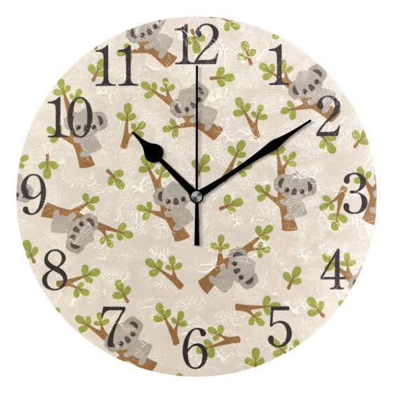 Shop Wall Clock Koala On Tree Round Wall Clock Arabic Numerals