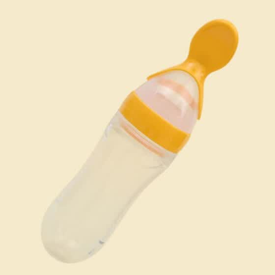 Shop Baby Silicone Squeeze Feeding Bottle With Spoon Food Rice