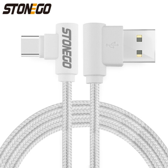  STONEGO Прямой угол Кабель для зарядки данныхMicro USB USB-C Опции Без обмотки плетеный шнур из нейлона Модернизация телефона 