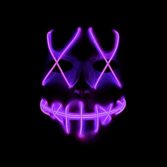 Shop Halloween LED Light Mask Scary Smiling face Rave Purge Festival ...