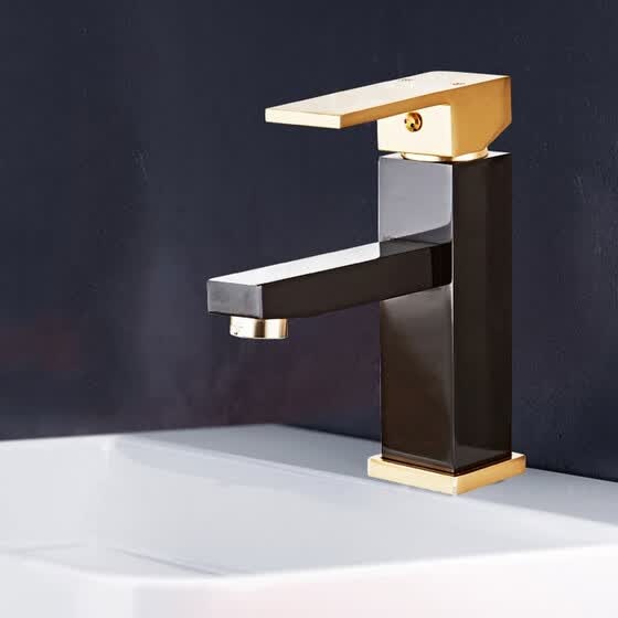 Shop Gold Color Handle Basin Faucet Cold And Hot Water Bathroom