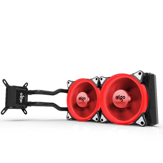 Aigo Water Liquid CPU Cooler T240 240mm Radiator Quiet Fan Water Cooler Easy Installation All-in-One Liquid CPU Cooler with Led Halo White Lights Intel/AMD with AM4 Support (240mm Red)