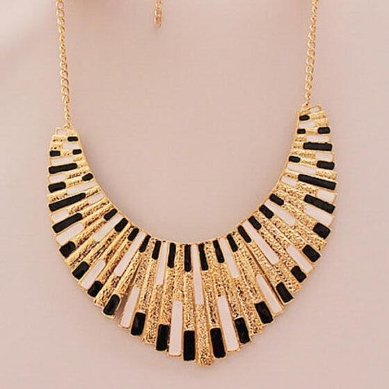 Women Jewelry Crystal Pendant Chain Choker Chunky Statement Bib Charm Necklace