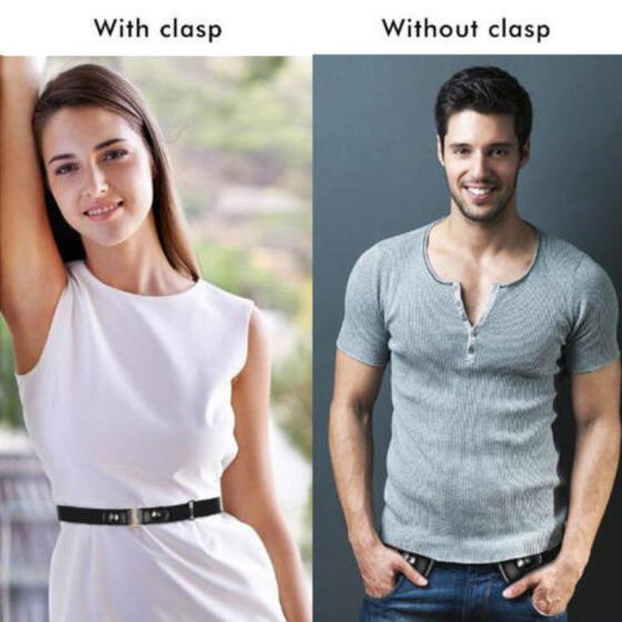 US Women/'s Men/'s Invisible Hidden Elastic Flat Buckle Belt No Show No Bulge Belt