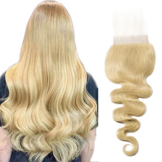 Shop Blonde Hair Bundles With Lace Closure Free Part Honey Blonde