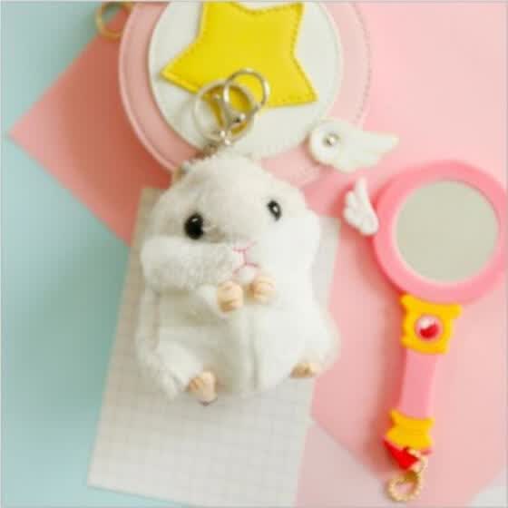 Key Chains Rings Finders 17 Trinket Mini Hamster Keychains Women Fluffy Toy Doll Car Key Ring Keychain Clothing Shoes Accessories Vishawatch Com