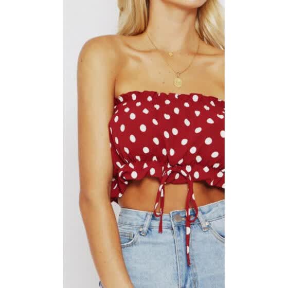 polka dot tube top