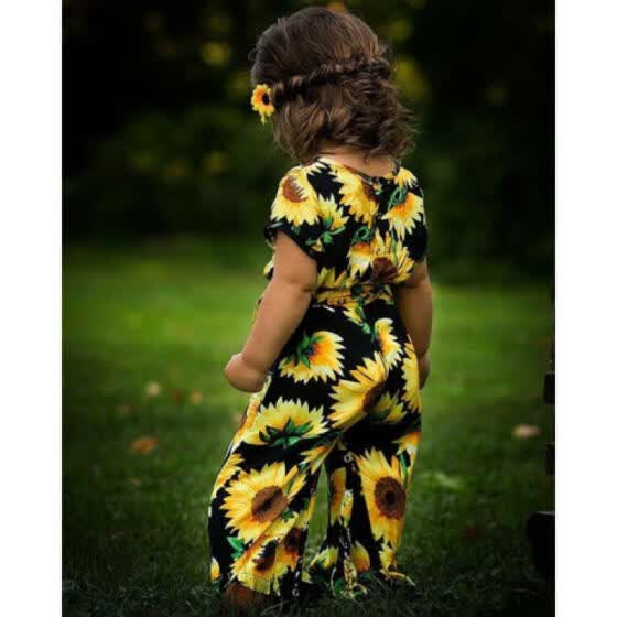 girls sunflower romper