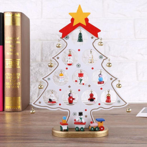 Christmas Wooden Train Santa Claus Festival Ornament Home Decor Kids Gifts