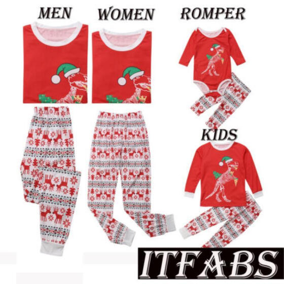 Family Matching Christmas Pajamas Set Men Women Toddler Kids Sleepwear Nightwear
