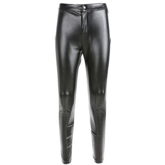 womens high waisted leather jeans