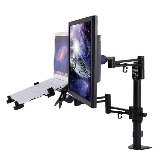 Loctek D2dl 2 In 1 Dual Monitor Arm Desk Laptop