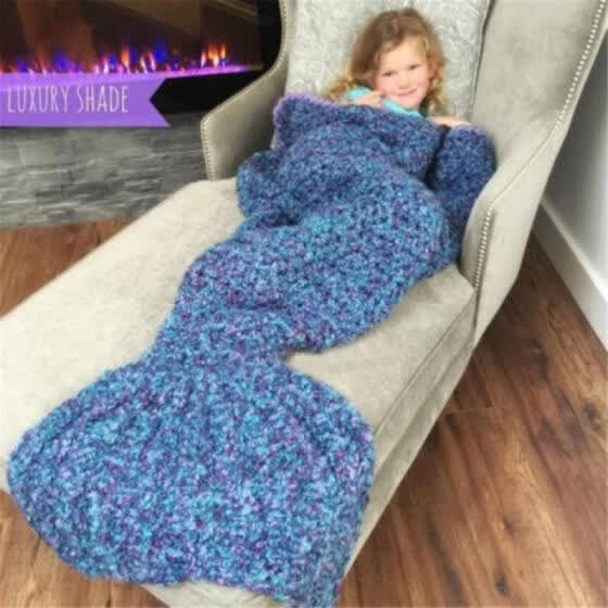 Shop Kids Knitted Mermaid Tail Blanket Sleeping Bag Sofa Mermaid Throw Blanket Online From Best Babywear On Jd Com Global Site Joybuy Com