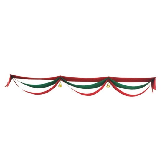 Shop Christmas Ribbon Triple Wave Bunting With Bells Ceiling
