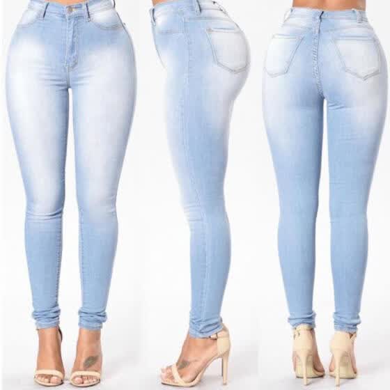 ladies high waisted stretch jeans