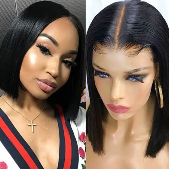 Shop Human Hair Short Cut Bob Lace Front Wigs For Black Women