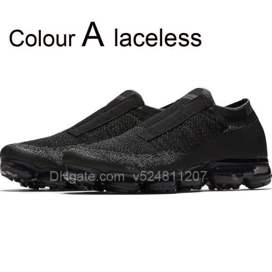 black laceless trainers