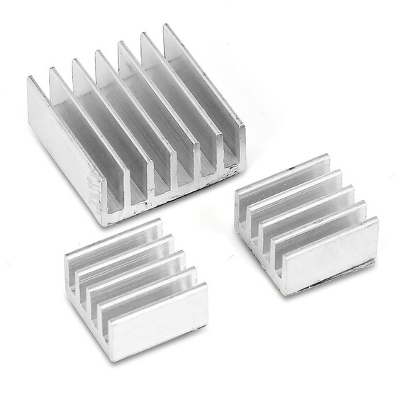 Black Case with 3 Pcs Aluminum Heatsink Cooler Cooling Kit for Raspberry Pi