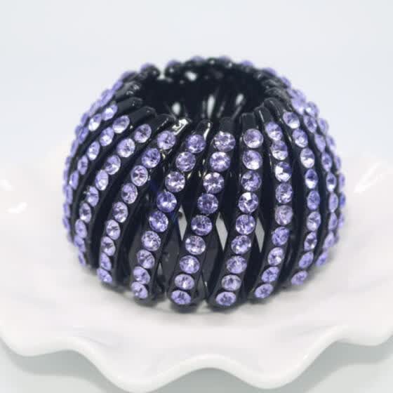 Shop Bird Nest Rhinestone Expanding Tail Hair Bun Holder Grip Claw