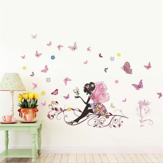 Shop Removable Wall Sticker Bedroom Decor Girls Flower Fairy