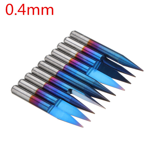 A Box of 10PCS Carbide PCB Engraving Bit CNC Router Tool 20 Degree 0.1mm